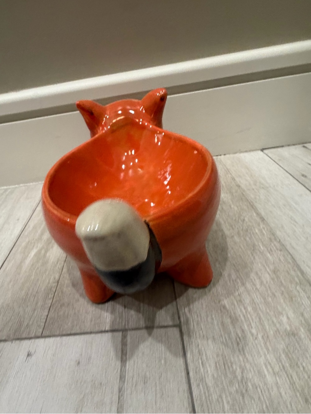 Orange Fox Ceramic bowl or planter  - Decorative Home Art - Picture 3 of 5